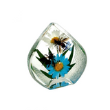Real Honeybee &amp; Flower – Resin Tear Drop Paperweight (2.5” x 2.5” x 1.5”)