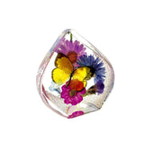 Real Butterfly & Flowers in Tear Drop Resin Paperweight Yellow Butterfly – Desktop Decoration (2.5” x 2.5” x 1.5”)