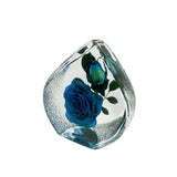 Real Flower Blue Rose – Resin Tear Drop Paperweight (2.5” x 2.5” x 1.5”)