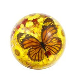 Real Butterfly Half-Dome Monarch with Yellow Flower Real Nature Gift