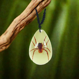 Real Spider Necklace Teardrop Shaped Glows In The Dark Real Nature Gift