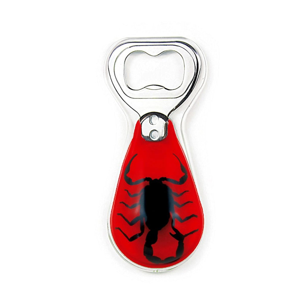 Real Black Scorpion Magnetic Bottle Opener With Red Resin Real Nature Gifts
