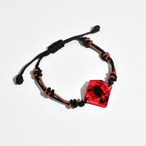 Real Black Scorpion Bracelet Red Diamond Shaped Real Nature Gift