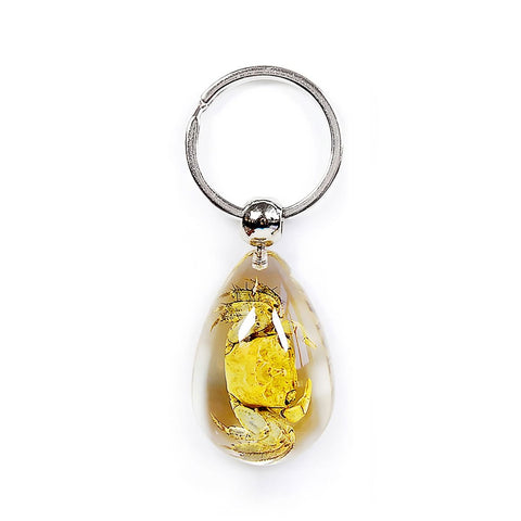 Real Crab Keychain Clear Resin Real Nature Gifts
