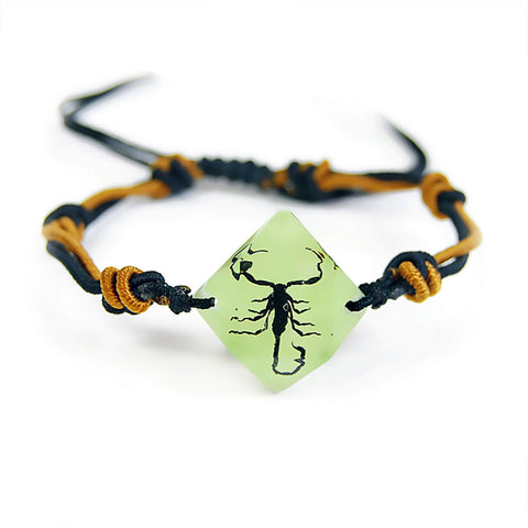 Real Black Scorpion Bracelet Glow In The Dark Diamond Shape Real Nature Gift